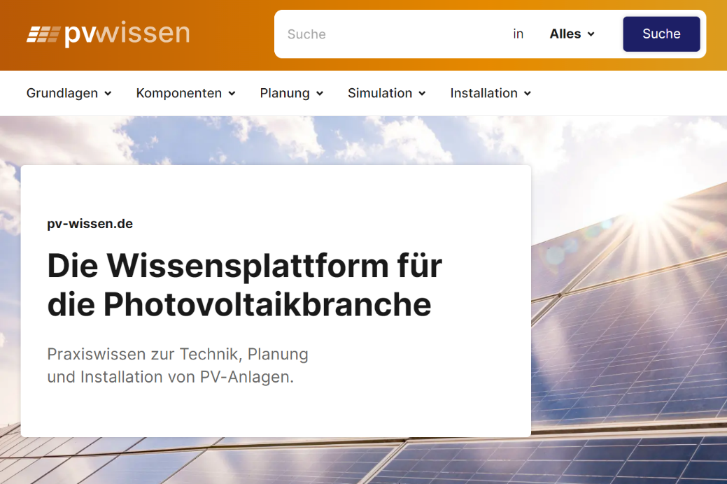 Startseite von pv-wissen.de