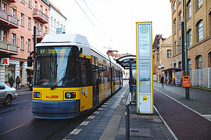 Tram stop near campus Wilhelminenhof